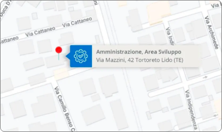 sede operativa Dettaglio mappa della sede operativa e di sviluppo progetti di Alias Digital